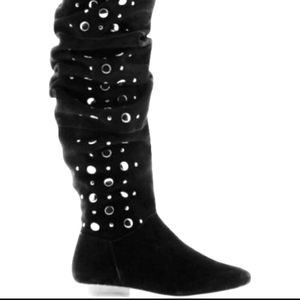 KELSI DAGGER Studded OTK Slouch Boots NEW NIB 6 6.5